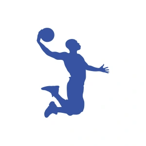 Basketbol Oynayan Adam Araba Sticker 17x17 Cm Mavi
