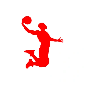 Basketbol Oynayan Adam Araba Sticker 17x17 Cm Kırmızı
