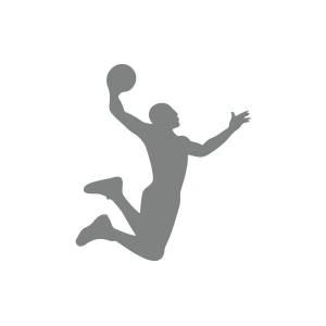 Basketbol Silüet Araba Sticker 17x17 Cm Gri