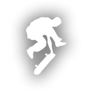 Kaykay Araba Sticker 17x17 Cm Beyaz