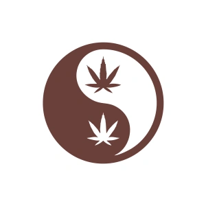 Ying Yang Araba Sticker 17x17 Cm Kahverengi