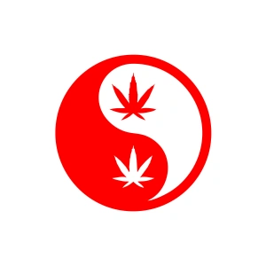 Ying Yang Araba Sticker 17x17 Cm Kırmızı