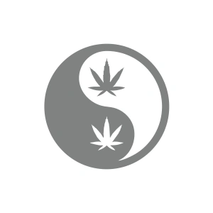 Ying Yang Araba Sticker 17x17 Cm Gri