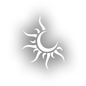 Güneş Ay Araba Sticker 17x17 Cm Beyaz