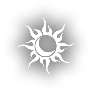 Güneş Ay Araba Sticker 17x17 Cm Beyaz