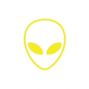 Uzaylı Kafası Araba Sticker 17x17 Cm Sarı