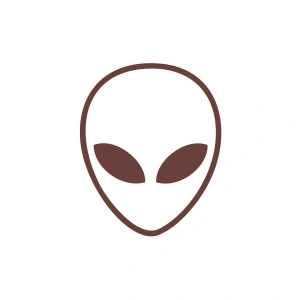 Uzaylı Kafası Araba Sticker 17x17 Cm Kahverengi