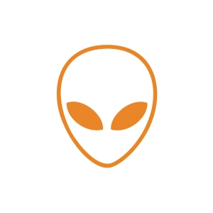 Uzaylı Kafası Araba Sticker 17x17 Cm Turuncu