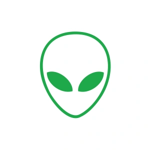 Uzaylı Kafası Araba Sticker 17x17 Cm Yeşil