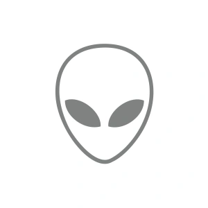 Uzaylı Kafası Araba Sticker 17x17 Cm Gri