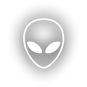 Uzaylı Kafası Araba Sticker 17x17 Cm Beyaz