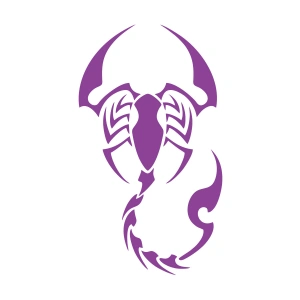 Akrep Araba Sticker 17x17 Cm Mor