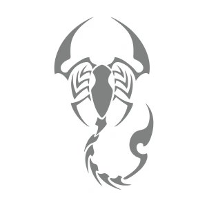 Akrep Araba Sticker 17x17 Cm Gri