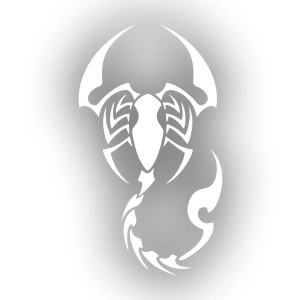 Akrep Araba Sticker 17x17 Cm Beyaz