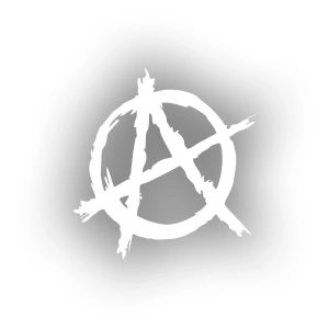 Anarşi Simgesi Araba Sticker 17x17 Cm Beyaz