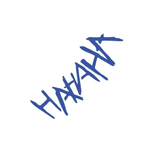 Hahah Araba Sticker 17x17 Cm Mavi