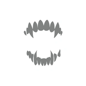 Vampir Diş Araba Sticer 17x17 Cm Gri