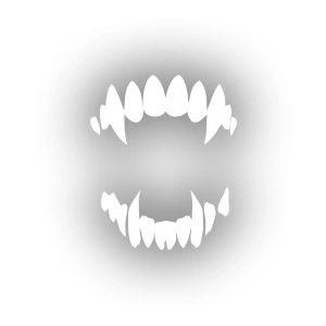 Vampir Diş Araba Sticer 17x17 Cm Beyaz