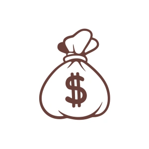 Dolar Para Çantası Araba Sticker 17x17 Cm Kahverengi