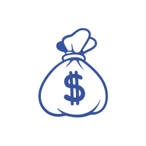 Dolar Para Çantası Araba Sticker 17x17 Cm Mavi