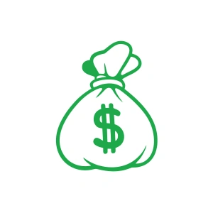 Dolar Para Çantası Araba Sticker 17x17 Cm Yeşil