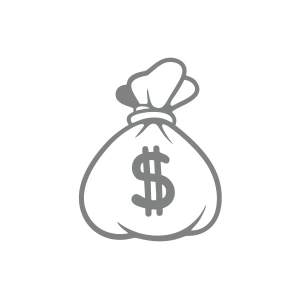 Dolar Para Çantası Araba Sticker 17x17 Cm Gri