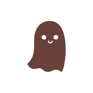 Sevimli Hayalet Araba Sticker 17x17 Cm Kahverengi