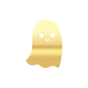 Sevimli Hayalet Araba Sticker 17x17 Cm Gold