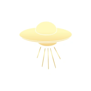 Ufo Araba Sticker 17x17 Cm Gold