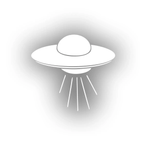 Ufo Araba Sticker 17x17 Cm Beyaz