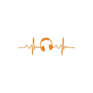 Kalp Atışı Kulaklık Araba Sticker 17x17 Cm Turuncu