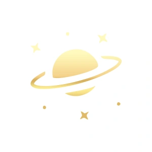 Saturn Araba Sticker 17x17 Cm Gold