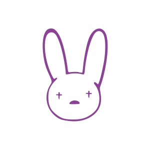 Tavşan Araba Sticker 17x17 Cm Mor