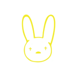 Tavşan Araba Sticker 17x17 Cm Sarı