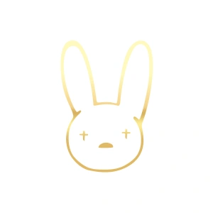 Tavşan Araba Sticker 17x17 Cm Gold