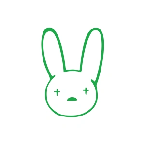 Tavşan Araba Sticker 17x17 Cm Yeşil