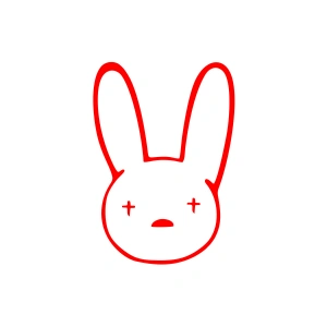 Tavşan Araba Sticker 17x17 Cm Kırmızı