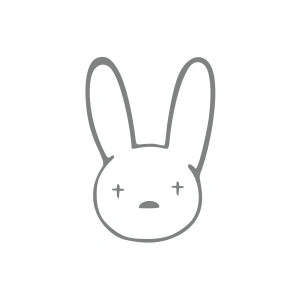 Tavşan Araba Sticker 17x17 Cm Gri