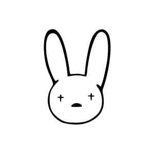 Tavşan Araba Sticker 17x17 Cm Siyah