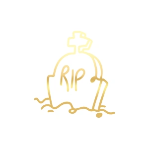 Rip Mezar Taşı Araba Sticker 17x17 Cm Gold