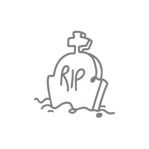 Rip Mezar Taşı Araba Sticker 17x17 Cm Gri