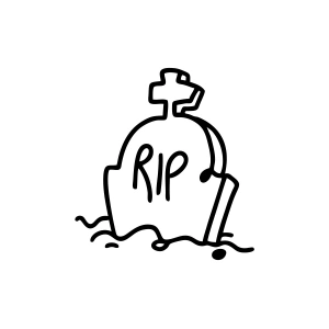 Rip Mezar Taşı Araba Sticker 17x17 Cm Siyah