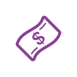 Dolar Banknot Araba Sticker 17x17 Cm Mor