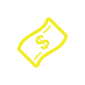 Dolar Banknot Araba Sticker 17x17 Cm Sarı