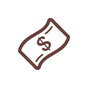 Dolar Banknot Araba Sticker 17x17 Cm Kahverengi