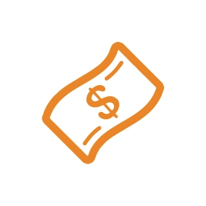 Dolar Banknot Araba Sticker 17x17 Cm Turuncu