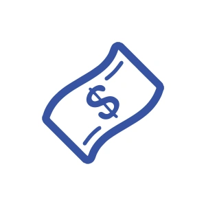 Dolar Banknot Araba Sticker 17x17 Cm Mavi