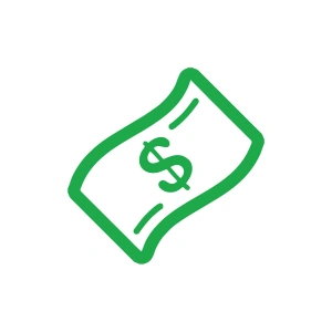 Dolar Banknot Araba Sticker 17x17 Cm Yeşil