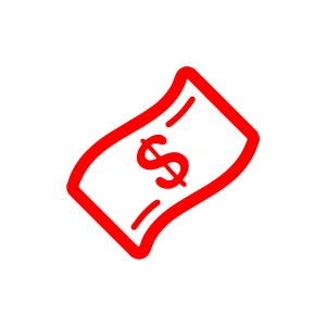 Dolar Banknot Araba Sticker 17x17 Cm Kırmızı