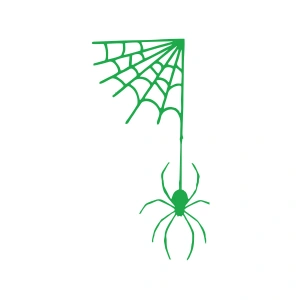 Ağdan Sarkan Örümcek Araba Sticker 17x17 Cm Yeşil